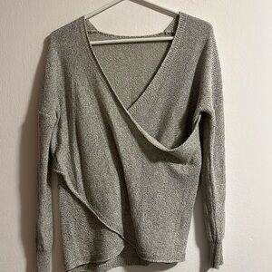Urban Outfitters Gray Front Wrap Sweater XS